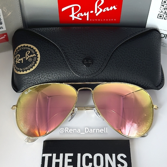 Ray-Ban Accessories - Pink RayBan Aviator Mirror RB3025 New